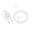 Ładowarka sieciowa do telefonu Hoco 2 x USB C + 2 x USB A QC3.0 PD 3A 20W + kabel USB C do USB C N55 biała