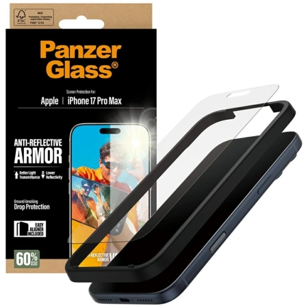 PanzerGlass Armor Anti-Reflective EasyAligner Tempered Glass for iPhone 17 Pro Max