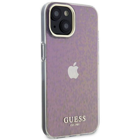 Guess GUHCP15SHDECMP iPhone 15 6.1&quot; pink/pink hardcase IML Faceted Mirror Disco Iridescent