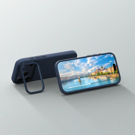 Etui AMAZINGTHING Glamour na iPhone 17 Pro Max z podstawką - niebieskie