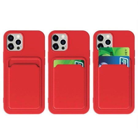 Kartenetui Silikon Wallet Case mit Kartenfach Dokumenten für Samsung Galaxy A73 Schwarz