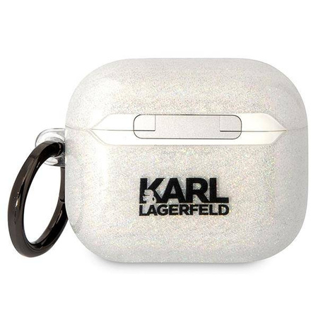 Oryginalne Etui APPLE AIRPODS 3 Karl Lagerfeld Gliter Karl&Choupette (KLA3HNKCTGT) transparentne