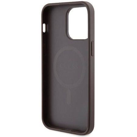 Oryginalne Etui GUESS Hardcase GUHMP15LG4GFRW do iPhone 15 Pro (Kompatybilny z Magsafe / 4G Ring classic logo / brązowy)