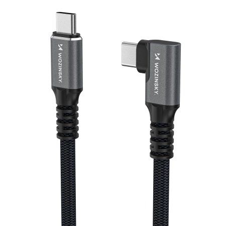 Kabel kątowy Wozinsky WPS3-UY41S USB-C Thunderbolt 4 240W 1m 4K - czarny