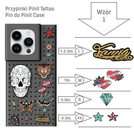 Przypinki Pinit Tattoo Pin do Pinit CaseWzór 1