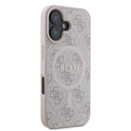 Guess GUHMP16SG4GFRP iPhone 16 6,1" różowy/pink MagSafe PU 4G Ring Classic Logo