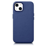 iCarer Case Leather genuine leather case cover for iPhone 14 Plus blue (MagSafe compatible)