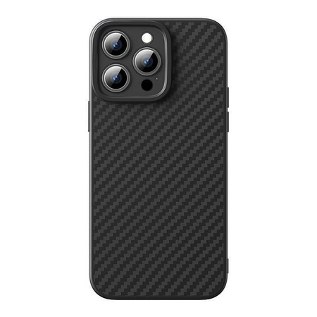 Case + Tempered Glass APPLE IPHONE 15 PRO Baseus Synthetic Fiber black