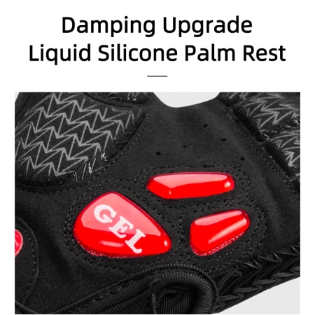 Rockbros S169BR M Fahrradhandschuhe mit Gel-Einsätzen – Schwarz und Rot