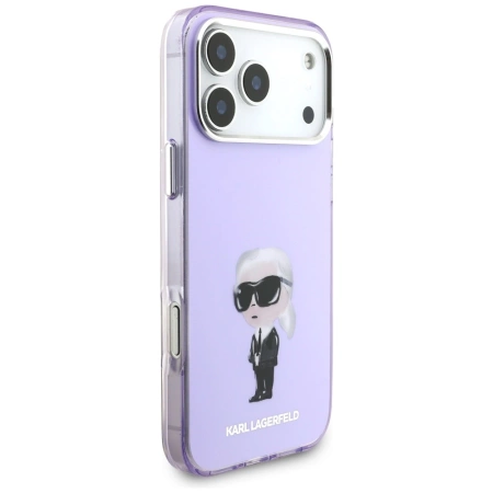 Etui Karl Lagerfeld IML Aquarelle Karl & Choupette & Logo MagSafe na iPhone 17 Pro Max - fioletowe