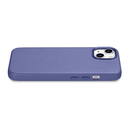 iCarer Case Leather Genuine Leather Case Cover for iPhone 14 Light Purple (WMI14220705-LP) (MagSafe Compatible)