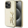 Karl Lagerfeld Wrinkled Metal Signature iPhone 15 Pro Hülle - Gold