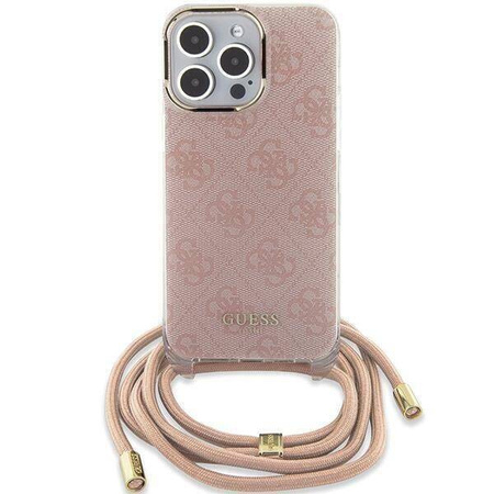 Etui Guess Crossbody Cord 4G Print na iPhone 15 Pro Max - różowe