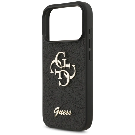 Guess Fixed Glitter Big 4G Hülle für iPhone 17 Pro - Schwarz