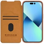Nillkin Qin Pro Leather Flip Case with Camera Cover for iPhone 15 Plus - Brown
