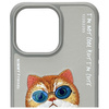 Nimmy etui iPhone 15 Pro 6.1" szary/gray  Glasses Cool Cat