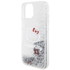 Hello Kitty Liquid Glitter Charms Kitty Head case for iPhone 14 - silver