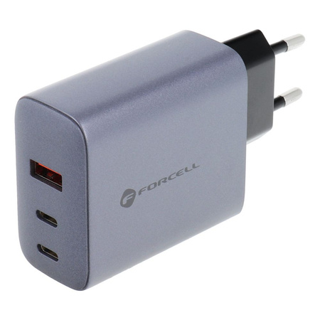 Forcell F-Energy Ładowarka Sieciowa GaN - 65W z portami: 2x USB C i USB A z ładowaniem PD i QC 4.0