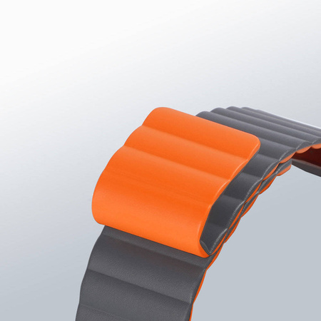 Dux Ducis Magnetic Strap pasek do Watch 7 / 6 / 5 / 4 / 3 / 2 / SE (41 / 40 / 38mm) magnetyczna opaska szaro-pomarańczowy (Chain Version)