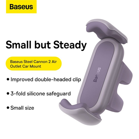 Baseus uchwyt samochodowy Steel Cannon 2 fioletowy do kratki