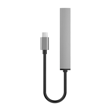 HUB 4-portowy input: USB-C 3.0 / output: 1x USB-A 3.0 + 3x USB-A 2.0 przewód 0,15M - szary