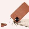 Nillkin Qin Leder Pro Hülle iPhone 14 Plus Kamera Cover Holster Cover Flip Case Braun