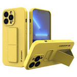 Wozinsky Kickstand Case flexible silicone cover with a stand iPhone 13 Pro Max yellow