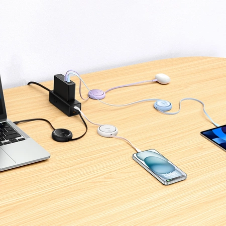 Baseus Free2Draw Mini USB-C – einziehbares USB-C-Kabel 100 W 1 m – Lila