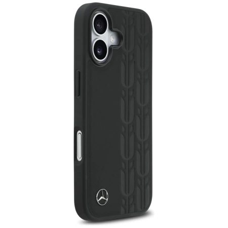 Mercedes Leather Laurel Leaves MagSafe Case for iPhone 17 - Black