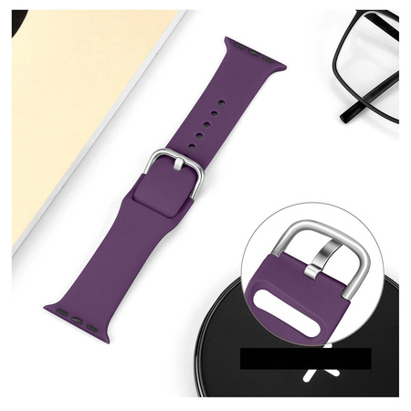 Silicone Strap APS silikonowa opaska do Watch 8 / 7 / 6 / 5 / 4 / 3 / 2 / SE (45 / 44 / 42mm) pasek bransoleta do zegarka fioletowy