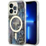 Guess GUHMP14LHLEOPWB iPhone 14 Pro 6.1" blue/blue hardcase Leopard MagSafe
