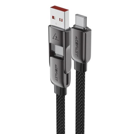 Acefast C13-05 USB-C - USB-A / USB-C Kabel 480Mb/s 3A 0,2m - Schwarz