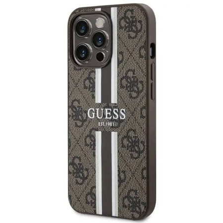 Guess GUHMP13LP4RPSW iPhone 13 Pro / 13 6,1&quot; braun/braunes Hardcase 4G bedruckte Streifen MagSafe