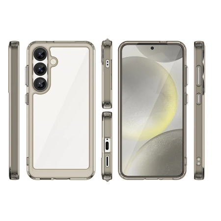 Etui Outer Space Case na Samsung Galaxy S25 Edge pokrowiec z elastyczną ramką - półprzezroczyste, czarne