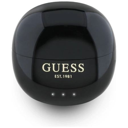 Słuchawki TWS Guess Glossy Effect Egg Shape Printed Classic Logo - czarne