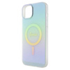 Oryginalne Etui APPLE IPHONE 15 PLUS Guess Hardcase IML Iridescent MagSafe (GUHMP15MHITSQ) turkusowe