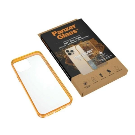 Etui PanzerGlass ClearCase antybakteryjne z certyfikatem Military Grade na iPhone 13 Pro Max - przezroczysto-żółte