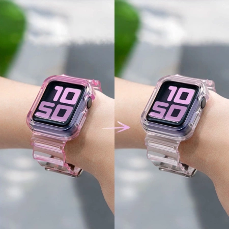 Silicone Band Strap Bracelet Case Strap Light Set for Apple Watch 42mm - Purple