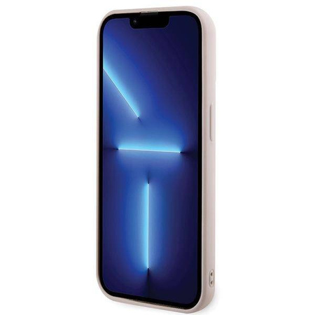 Karl Lagerfeld 3D-Gummi-Glitzer-Logo-Hülle für iPhone 15 Pro Max – Rosa