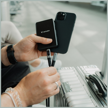 Kabel Verbatim Sync & Charge USB-C do    USB-C 100W wyświetlacz 120cm czarny 31848