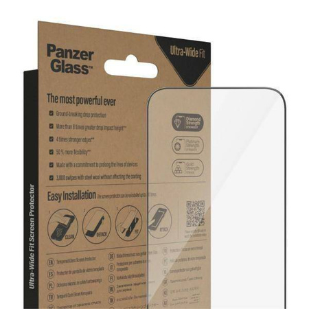 Gehärtetes Glas 5D IPHONE 14 PRO MAX PanzerGlass Ultra-Wide Fit Privacy Screen Protection Antibacterial (2774)