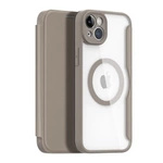 Dux Ducis Skin X Pro Hülle iPhone 14 Plus MagSafe magnetische Klapphülle beige
