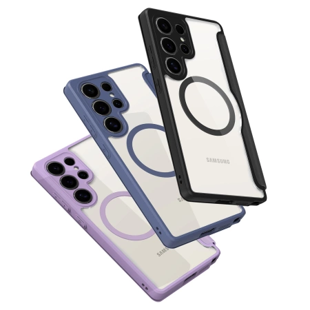 Etui Dux Ducis Skin X Pro na Samsung Galaxy S25 Ultra z MagSafe i portfelem - niebieskie