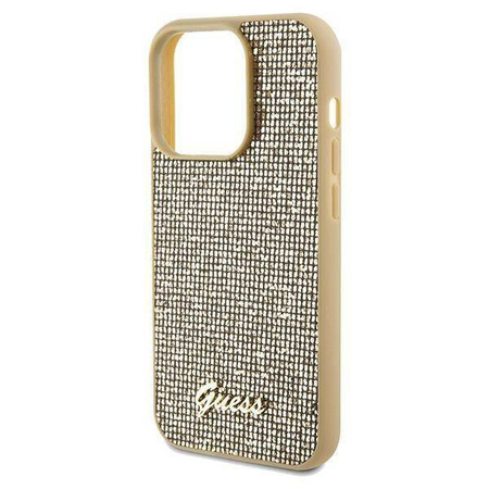 Oryginalne Etui GUESS Hardcase GUHCP14XPMSDGSD do iPhone 14 Pro Max (Disco Script Metal / złoty)