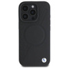 Original Handyhülle IPHONE 16 PRO MAX BMW Hardcase Signature Leather Half Textured & Circle MagSafe (BMHMP16X23RTPK) schwarz
