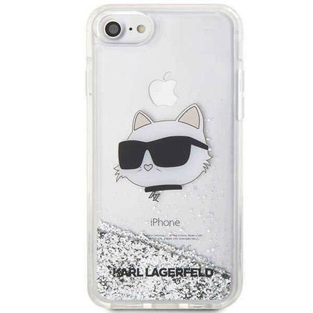 Karl Lagerfeld KLHCI8LNHCCS iPhone 7/8/ SE 2020/2022 Silber/Silber Hardcase Glitter Choupette Head