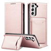 Magnet Kartenetui für Samsung Galaxy S22+ (S22 Plus) Etui Geldbörse Kartenhalter Pink