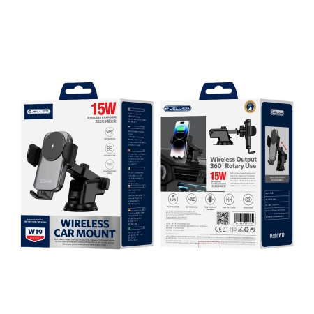 JELLICO car holder with wireless charging W19 15W Black