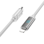 HOCO kabel USB do Iphone Lightning 8-pin Power Delivery 27W U127 1,2m srebrny