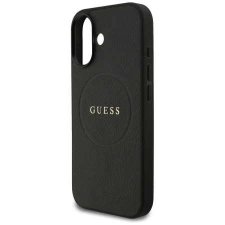Guess Grained Ring MagSafe Hülle für iPhone 17 - Schwarz